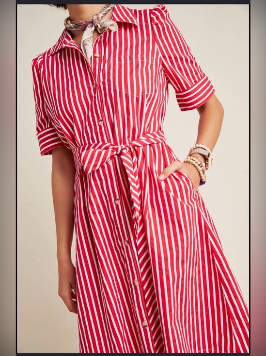 Anthropologie Dresses & Skirts - Anthropologie Maeve Kiana Striped Shirt Dress , Small